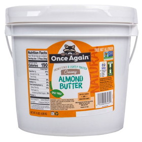 Once Again Nut Butter, Inc. Almond Butter, Unsweetened &amp; Lightly Toasted, Creamy, Salt Free