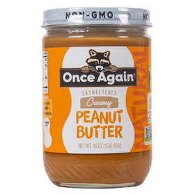 Once Again Nut Butter, Inc. Peanut Butter, Unsweetened, Creamy