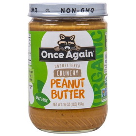 Once Again Nut Butter, Inc. Peanut Butter, Crunchy, Salt Free, Organic