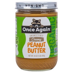Once Again Nut Butter, Inc. Peanut Butter, Unsweetened, Creamy, Organic