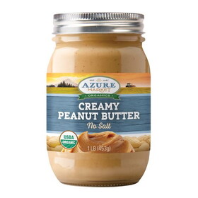 Azure Market Organics Peanut Butter, Creamy, No Salt, Organic