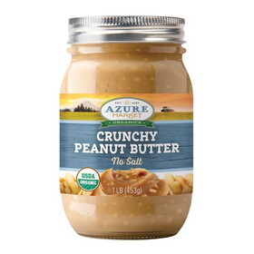 Azure Market Organics Peanut Butter, Crunchy, No Salt, Organic