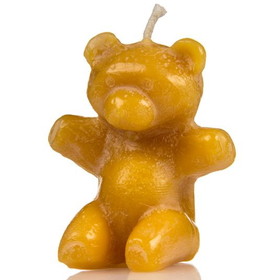 McLaury Apiaries Candle - Sitting Teddy Beeswax 2.6"