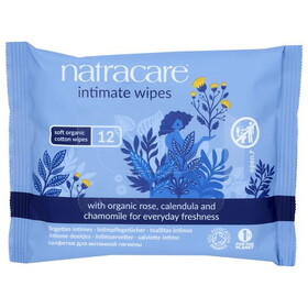 Natracare Feminine Wipes Cotton, 12 count, Organic