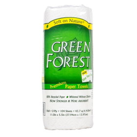 Green Forest Paper Towel, 2-Ply, White, (1 Roll/Pack), Recycled