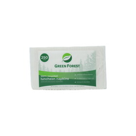 Green Forest Luncheon Napkins, 1 ply, White, Recycled