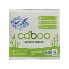 Caboo Luncheon Napkins, Bamboo &amp; Sugarcane, 1 ply, White
