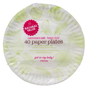 Natural Value Plates, Heavy Duty Paper 9 inch, Recycled