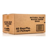 Natural Value Waxed Paper Bags, Unbleached