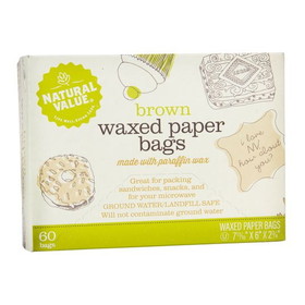 Natural Value Waxed Paper Bags, Unbleached