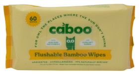 Caboo Flushable Wipes, Bamboo, Unscented, Hypoallergenic