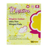 Maxim Hygiene Products Cotton Ultra-Thin Winged Pads, Regular, Organic