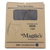 Maggie's Organics Women's Bikini Underwear 2-PAK, Sable, Organic