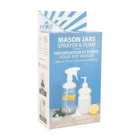 reCAP Mason Jar Sprayer &amp; Pump Lids, Regular Mouth, Natural
