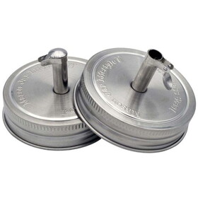 Mason Jar Lifestyle Stainless Steel Oil Cruet Lids, Regular Mouth - 2 Pack