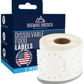 Brewing America Food Labels, Dissolvable, 2-inch Round, Teal - 250 labels