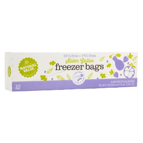 Natural Value Slider Freezer Bags, Gallon size