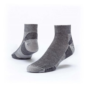 Maggie's Organics Wool Socks, Urban Hiker, Ankle, Black/Grey, Adult 10-13, Organic