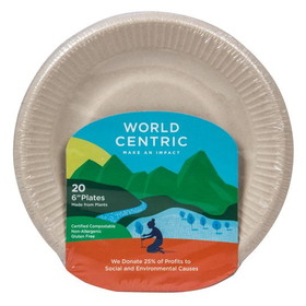 World Centric Plates, Compostable, Ripple Edge, 6 in