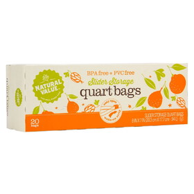 Natural Value Slider Storage Bags, Quart size
