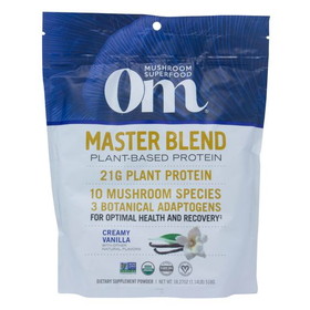 OM Mushroom Superfood Mushroom Master Blend Protein, Vanilla, Organic