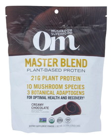 OM Mushroom Superfood Mushroom Master Blend Protein, Chocolate, Organic