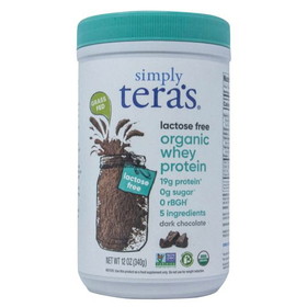 Tera's Whey Protein Powder, Grass-Fed, Lactose Free, Chocolate, Organic