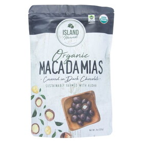 Island Harvest Macadamias Covered in Dark Chocolate, Organic