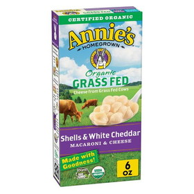 Annie's Macaroni &amp; Cheese, Shells &amp; White Cheddar Grass Fed, Organic
