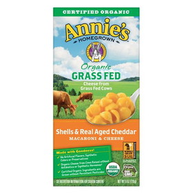 Annie's Macaroni &amp; Cheese, Shells &amp; Real Aged Cheddar Grass Fed, Organic
