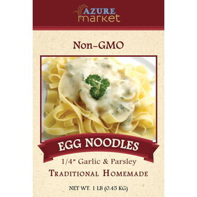 Azure Market Traditional Homemade Egg Noodles, Medium 1/4 inch, Garlic &amp; Parsley