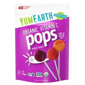 Yum Earth Fruit Pops Vitamin C, Assorted Flavors, Organic