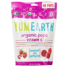 Yum Earth Fruit Pops Vitamin C, Assorted Flavors, Organic