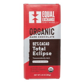 Equal Exchange Dark Chocolate Bar, Total Eclipse, 92%, Organic