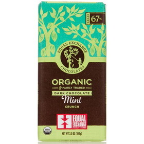 Equal Exchange *Dark Chocolate Bar, Mint Crunch 67%, Organic