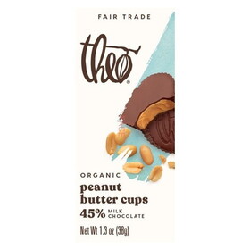 Theo Peanut Butter Cups, Milk Chocolate, Organic