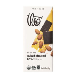Theo Chocolate Bar, Salted Almond, Dark 70%, Organic