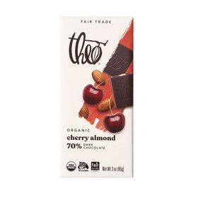 Theo Chocolate Bar, Cherry Almond, Dark, 70%, Organic
