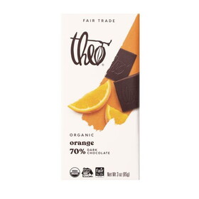 Theo Chocolate Bar, Orange, Dark, 70%, Organic