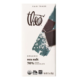 Theo Chocolate Bar, Sea Salt, Dark, 70%, Organic