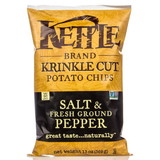 Kettle Brand Potato Chips, Salt & Fresh Ground Pepper, Krinkle Cut