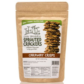 Livin' Spoonful Sprouted Crackers, Caraway Crisps