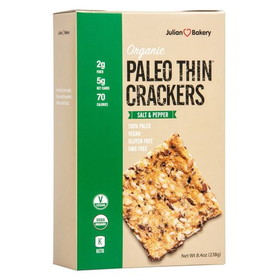 Julian Bakery Paleo Thin Crackers, Salt &amp; Pepper, Organic