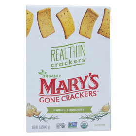 Mary's Gone Crackers Crackers, Real Thin, Garlic Rosemary, Organic