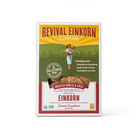 Revival Einkorn Einkorn Snack Crackers, Roasted Garlic &amp; Chile, Organic