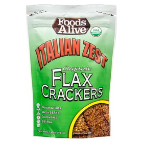 Foods Alive Italian Zest, Flax Crackers, Organic