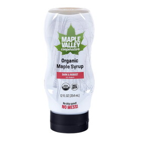Maple Valley Coop Maple Syrup, Grade A, Dark Robust, Squeeze Bottle, Organic