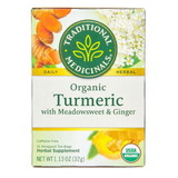 Traditional Medicinals Turmeric with Meadowsweet & Ginger Tea, Organic