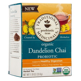 Traditional Medicinals Dandelion Chai Probiotic, Tea, Organic