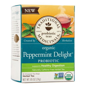 Traditional Medicinals Peppermint Delight Probiotic, Tea, Organic